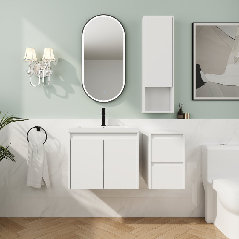 Ensemble de meuble-lavabo 48 po avec deux armoires de rangement et un lavabo simple
