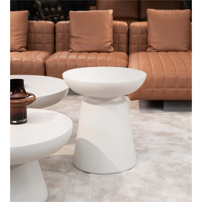 KYLIX Side Table Small Concrete Round End Table 35 x 35 x 47 cm