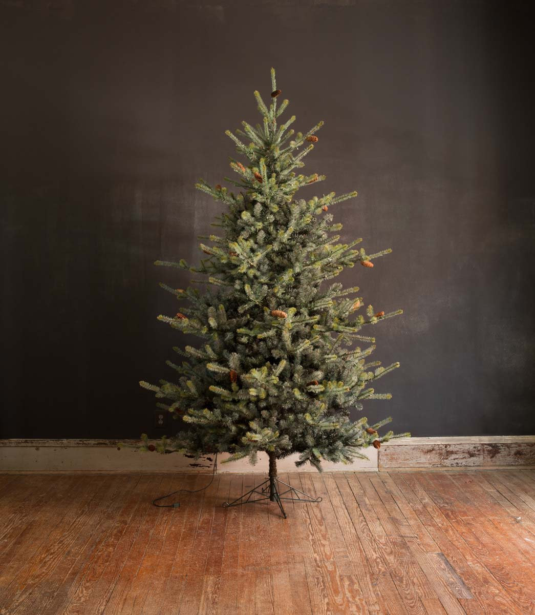 Pre-Lit Blue Spruce Fir Christmas Tree, 9' H