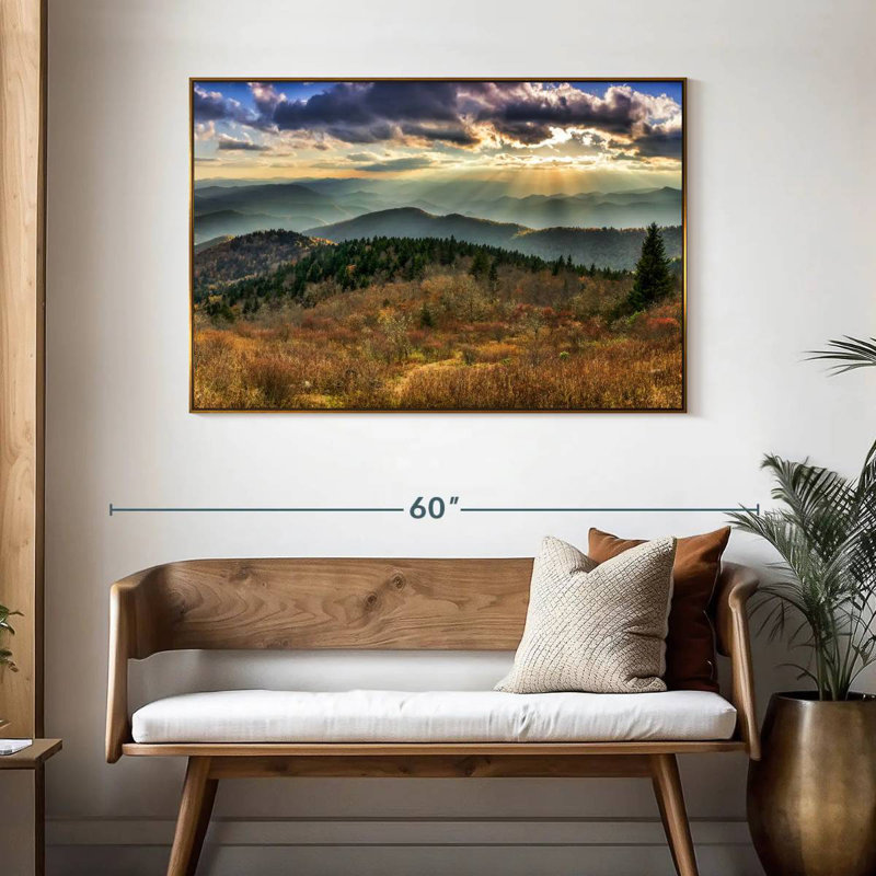 Parc national des Great Smoky Mountains, 46 po x 31 po, Cadre flottant doré