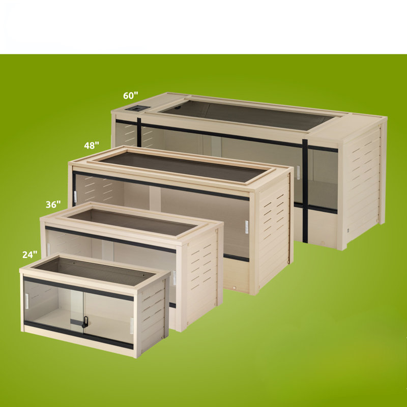Très grand terrarium Deneishia, 112 gallons - H 22,8 po x l 60 po x P 24 po, Beige