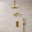 Système de douche numérique à double pomme de douche, robinet de douche à pluie de plafond de 12 po avec douche à main-89015408