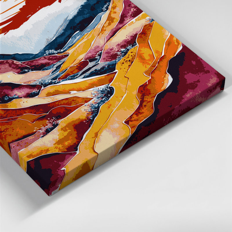 «Watercolor Landscape 41», art mural sur toile rouge, H 11 po x l 14 po