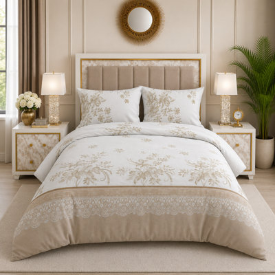 Microfiber Floral Duvet Cover Set