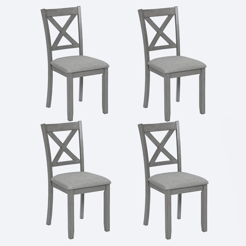 Chaise de cuisine avec siège rembourré, Gris