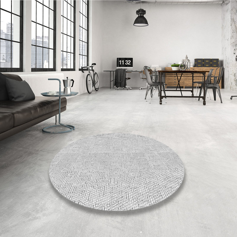 Tapis 100% à motif lavable à la machine 2989 4, Rond 3 pi
