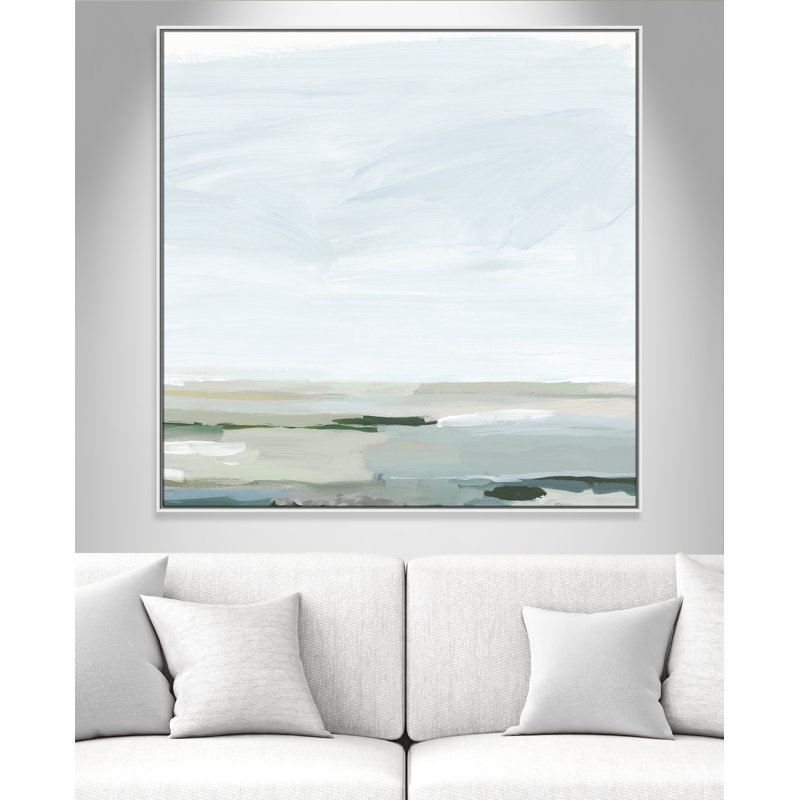 Catrena Pure Stillness - Floater Frame Painting Print on Canvas, White, 46.5" H x 46.5" W