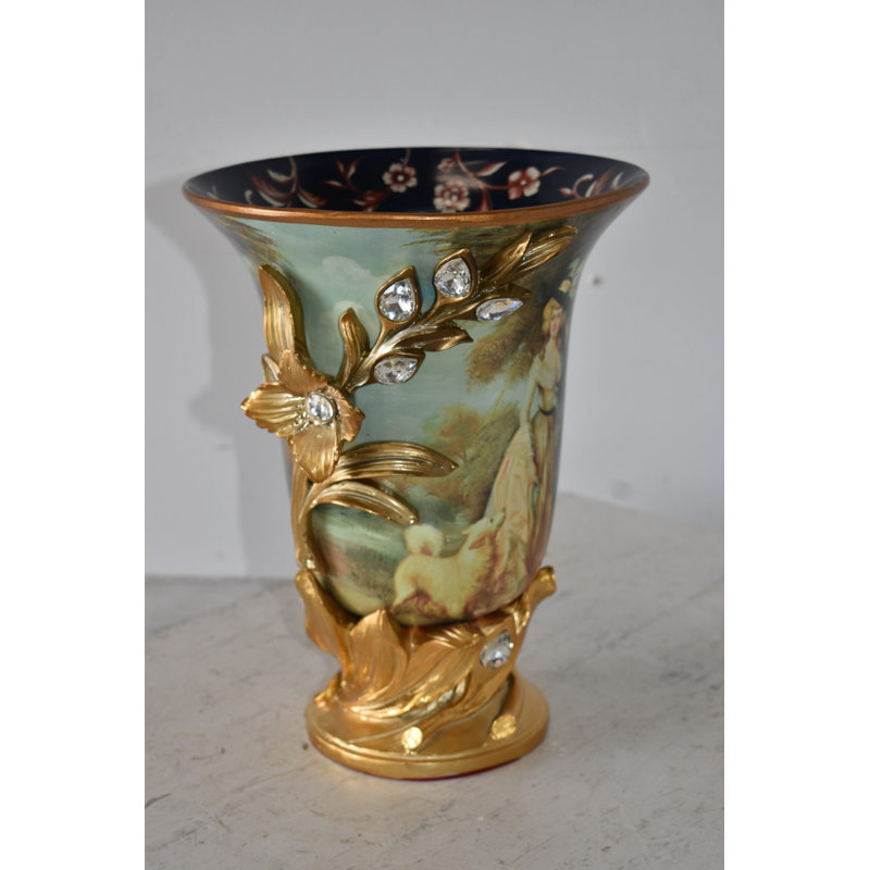 Mr And Mrs William Hallett Replica Resin Vase Size: 10" X 10" X 13"H