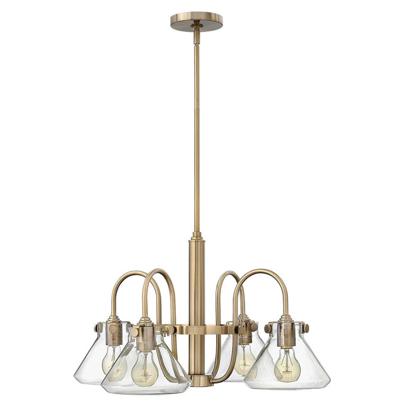 Redfern 4 - Light Shaded Chandelier, Brushed Caramel