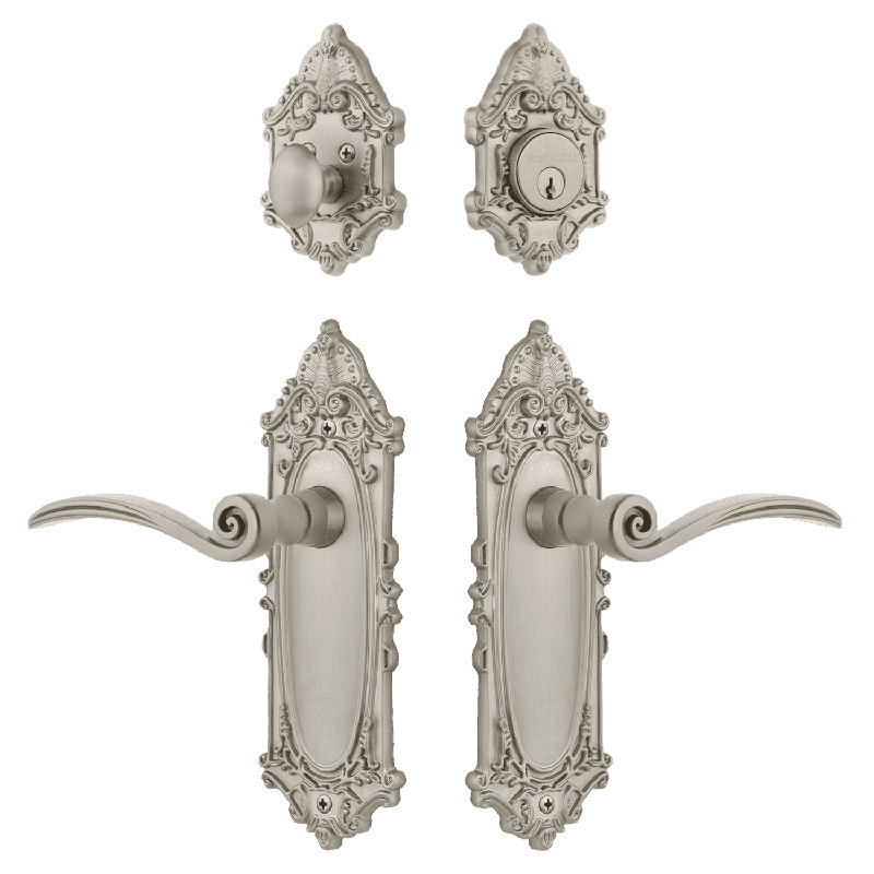 Ensemble d'entrée victorien avec levier Swan Nostalgic Warehouse, Nickel satiné, 2.375