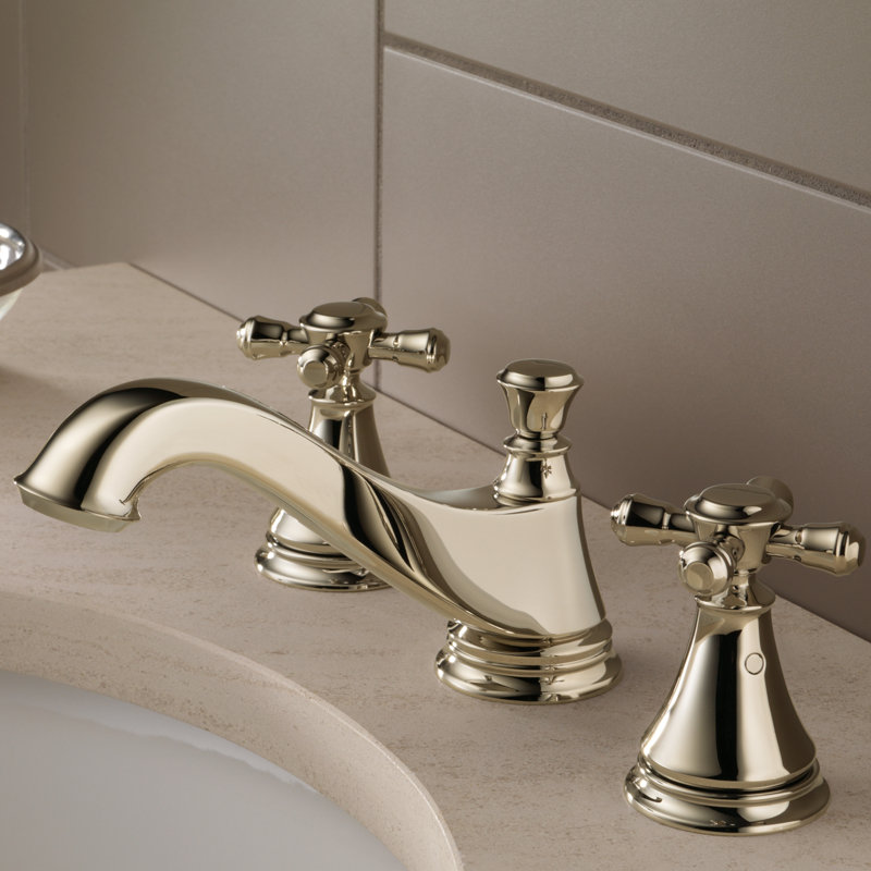 Cassidy Widespread Bathroom Faucet with Drain Assembly, Brilliance Polished Nickel