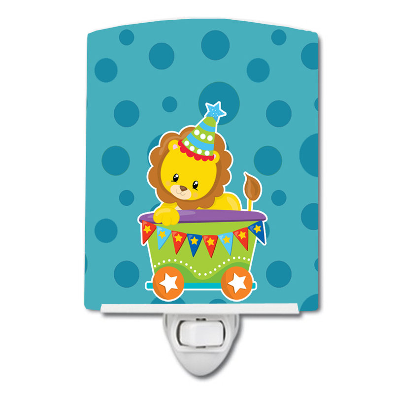 Circus Lion Train Car Ceramic Night Light