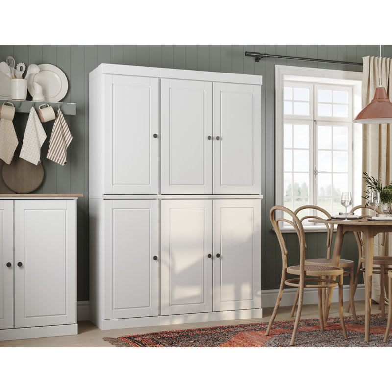 Nicu 100% Solid Wood Tall Kitchen Pantry Cabinet with Doors, Adjustable Shelves, Modular Kitchen Storage Cabinet, 48.5" W x 71.5" H