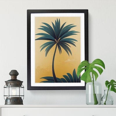Palm Tree Art Deco Style - Single Picture Frame Print