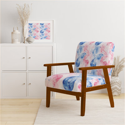 Chaise avec accoudoirs rouge Symbole Yin Yang