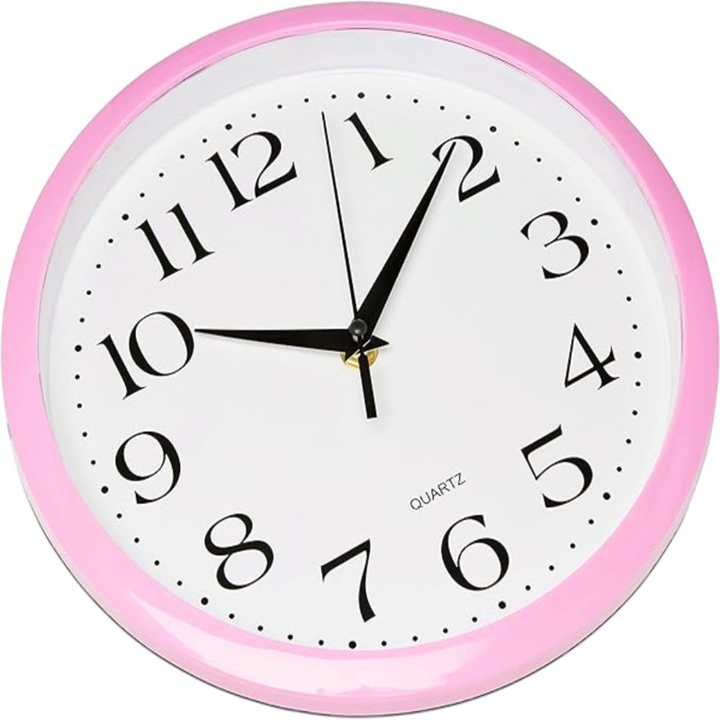 Horloge murale Bernhard Products rose clair sans tic-tac