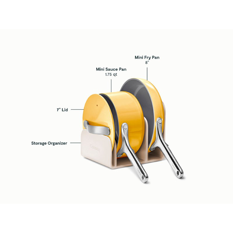 Caraway Nonstick Ceramic Minis Duo Cookware Set - Fry Pan & Saucepan, Marigold