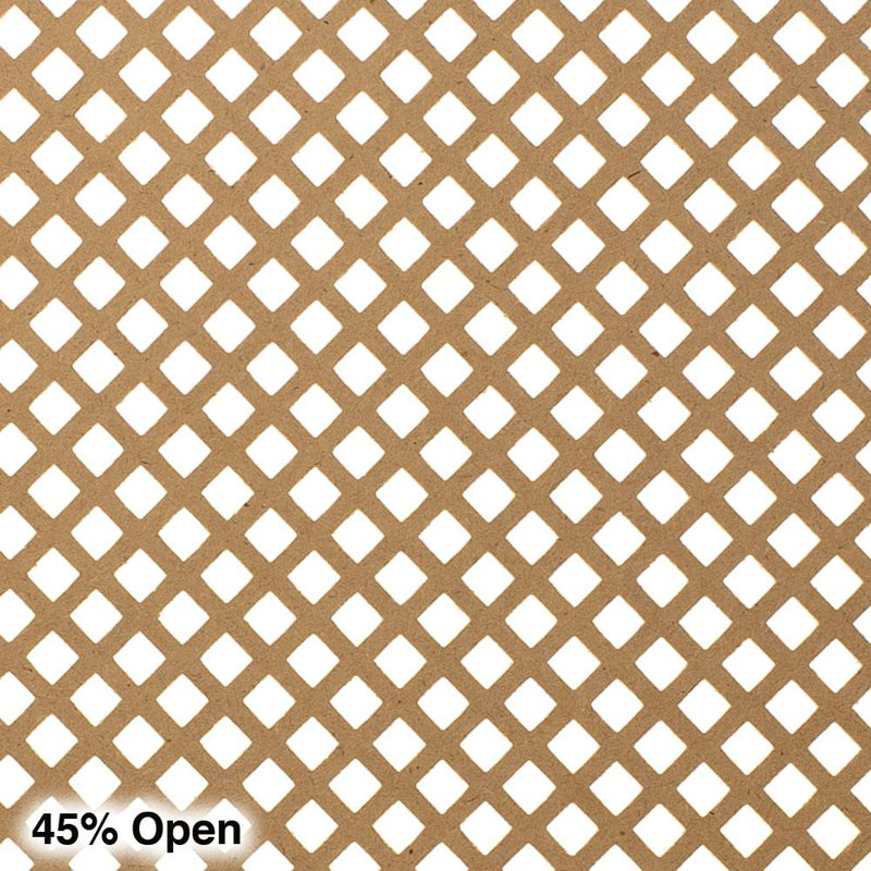 72 In. X 24 In. X 1/8 In. Unfinished Diamond Decorative Perforated Paintable MDF Screening Panel Insert