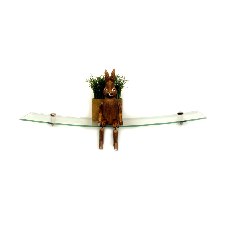 Dasheika Glass Accent Shelf, Chrome