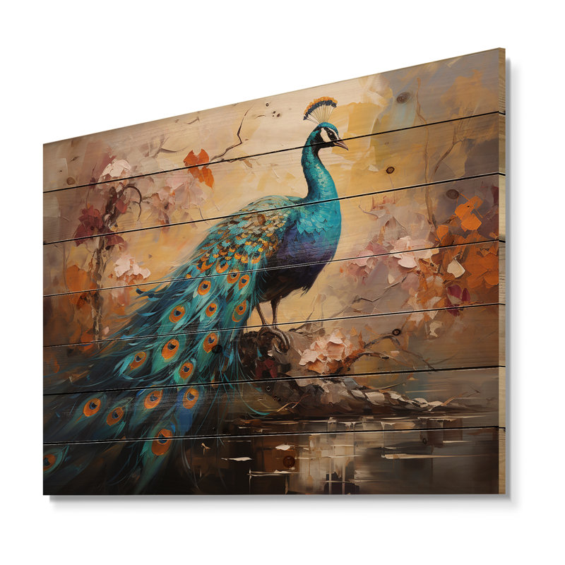 Andre - Décoration murale animaux sur bois de pin naturel, H 30 po x l 40 po
