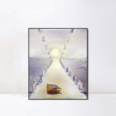 Art numérique sur toile encadrée, série # 099 par Salvador Dali, art mural pour salon, décorations pour bureau à domicile (cadre en bois de couleur mince, 18 po x 24 po)