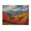 Chaîne de montagnes panoramique en automne II - paysage mural montagnes en bois - sur bois de pin naturel-1143466137