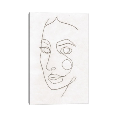 Line Art Woman Face II 1 Piece Wall Art on Canvas
