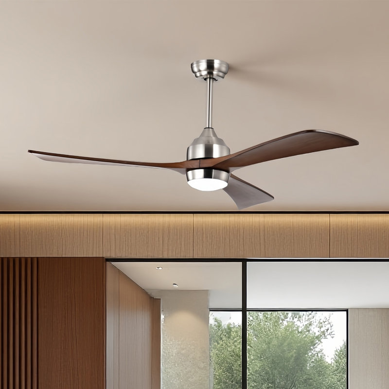 Aura sophisticated 52 In.Indoor Ceiling Fan With LED Light Bulbs And Remote Control, Chrome / Walnut