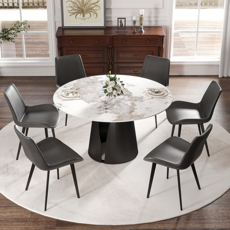 Table de salle à manger moderne et luxueuse, H 29,53 po x L 53,15 po x l 53,15 po