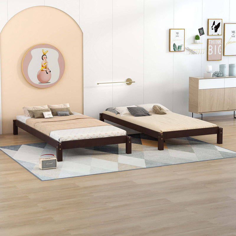 Lucille Modern Solid Platform Bed, Walnut