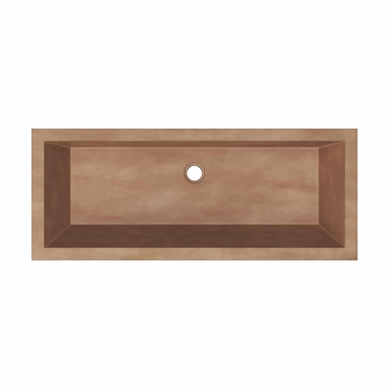 Arcata 36" Undermount Concrete Trough Bathroom Sink, Terracotta