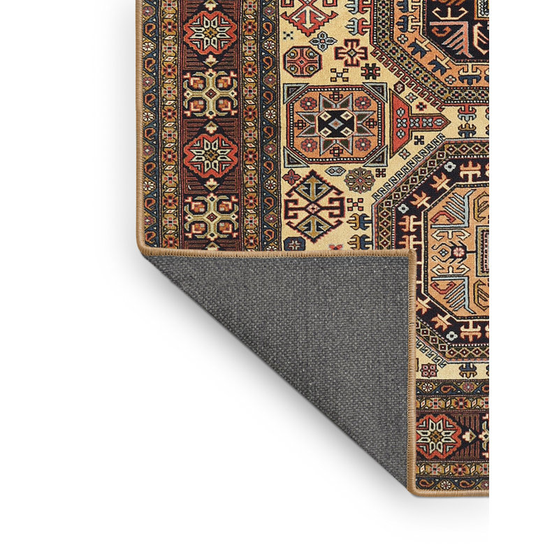 Tapis traditionnel brun / beige, Rectangle 3 pi x 5 pi