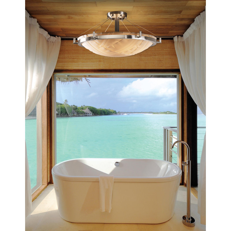 Caleb Semi Flush Mount, Dark Bronze, Waves