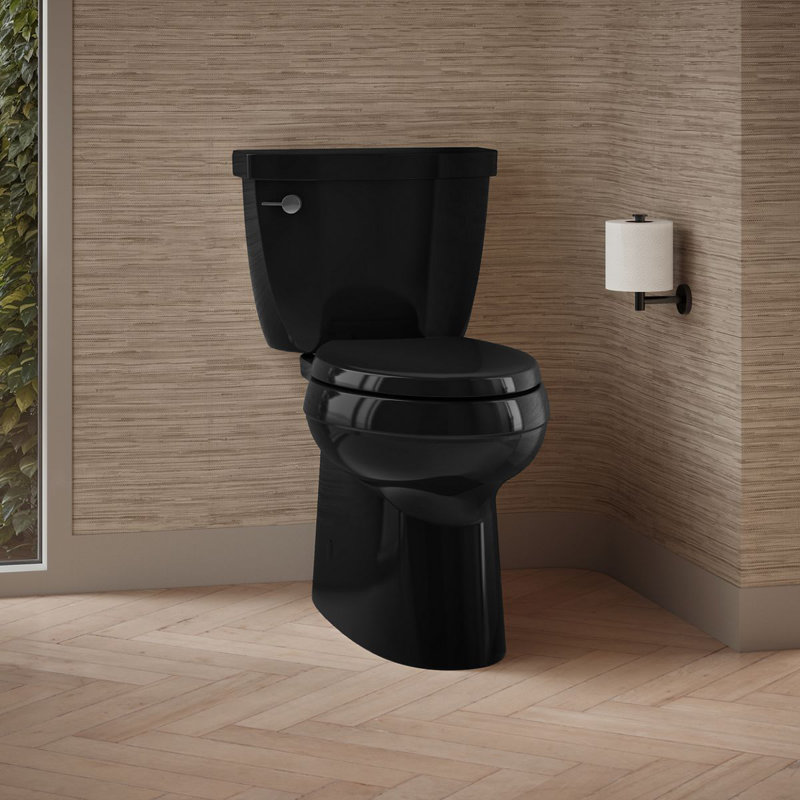 Cimarron Comfort Height Two-Piece Elongated 1.28 Gpf Chair Height Toilet, Black
