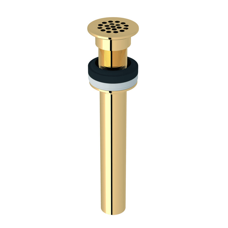 Grid Drain Without Overflow Holes, Unlacquered Brass