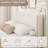 Teddy Fleece Full Size Bed Frame, Cloud Cream Bed Frame with 2 Storage Drawer and Adjustable Headboard, Soft Teddy Fabric, No Box Spring Required, Easy Assembly, Cream-187688404
