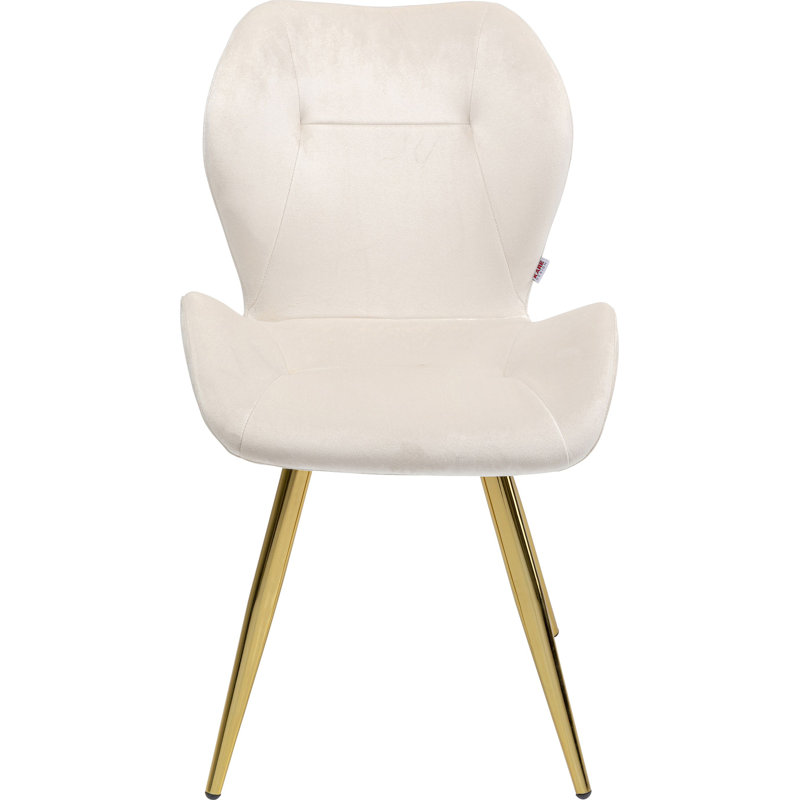 Viva Upholstered Dining Chair, Cream, Gold