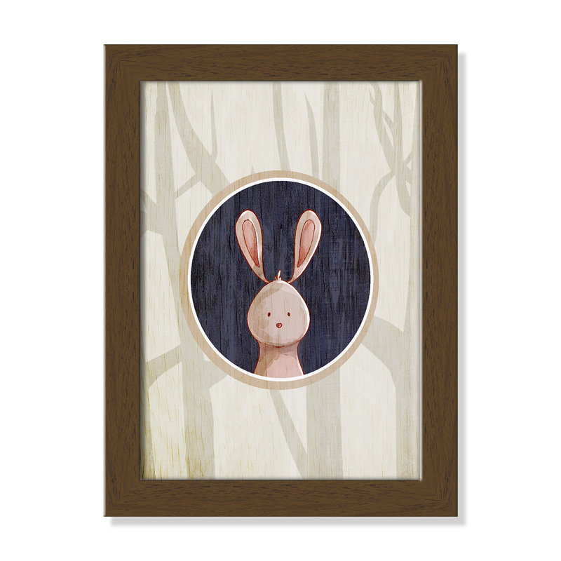 «Juvenile Forest Animals», impression sur papier, H 14 po x l 10 po x P 0,6 po, Cadre plat noyer
