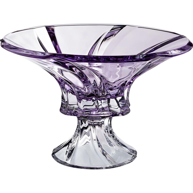 Bol bohémien en cristal «Oklahoma» de 12 po de diamètre, couleur améthyste. Vase à bonbons, excellent cadeau pour mariage, anniversaire, anniversaire