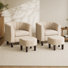 Fauteuil demi-tonneau rembourré avec repose-pieds 31,7 po Torince (ensemble de 2