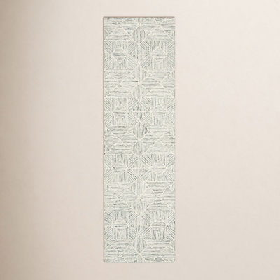 Linsly Handmade Light Green/Ivory Rug