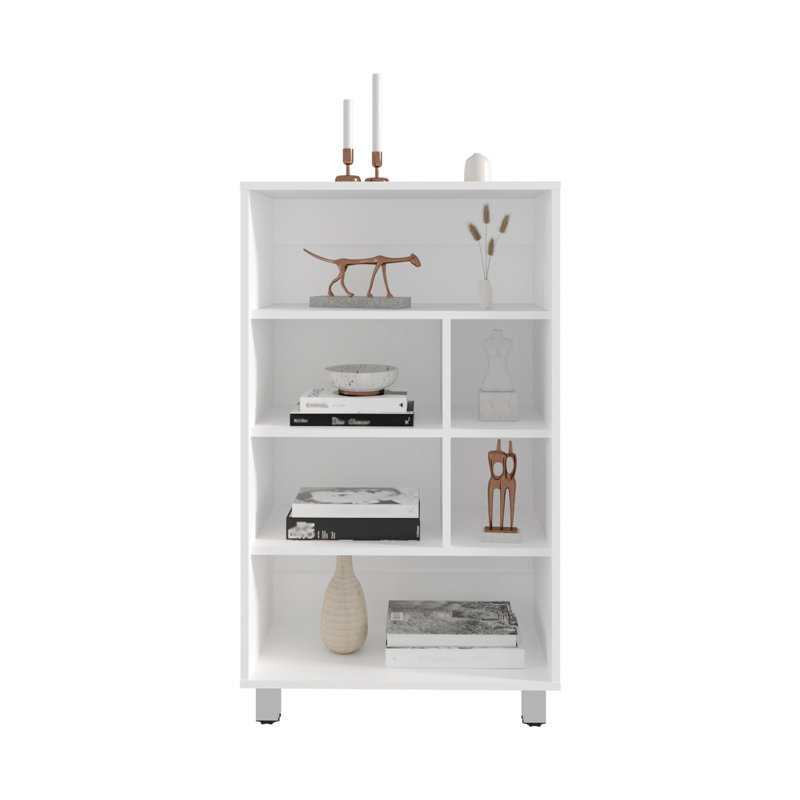 40 po de hauteur avec 4 tablettes et 6 tablettes blanches pour 4 tablettes de rangement élégantes et polyvalentes