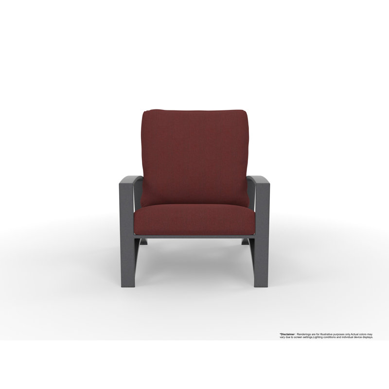 Arc Outdoor Lounge Chair, Trax Burgundy, Graphite