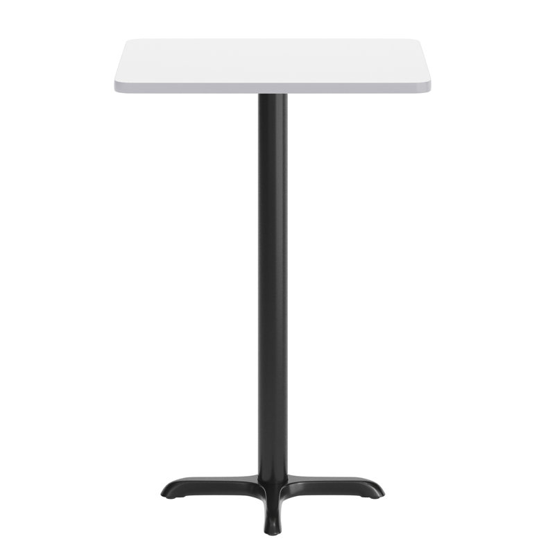 Plateau de table en stratifié Jaramillo, L 30 po x L 24 po, Hauteur de la barre (hauteur de 43,13 po), Blanc
