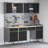 Set Of 8 Black Steel Large Adjustable Feet Work Cabinet
