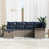 Structure grise / coussin bleu marine est en rupture de stock