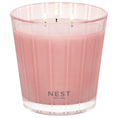 Himalayan Salt & Rosewater Plant / Floral Candle with Glass Holder