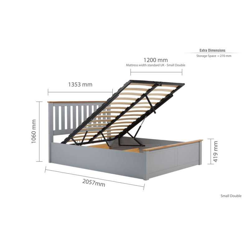 Ottoman Bed, STONE GREY