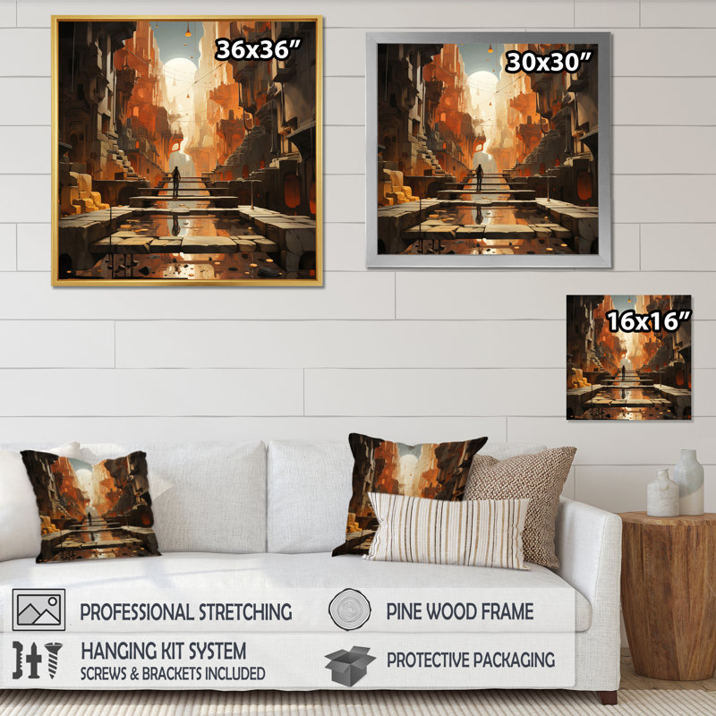 Sci Fi Odyssey City II, H 24 po x l 24 po x P 1 po, Cadre photo noir