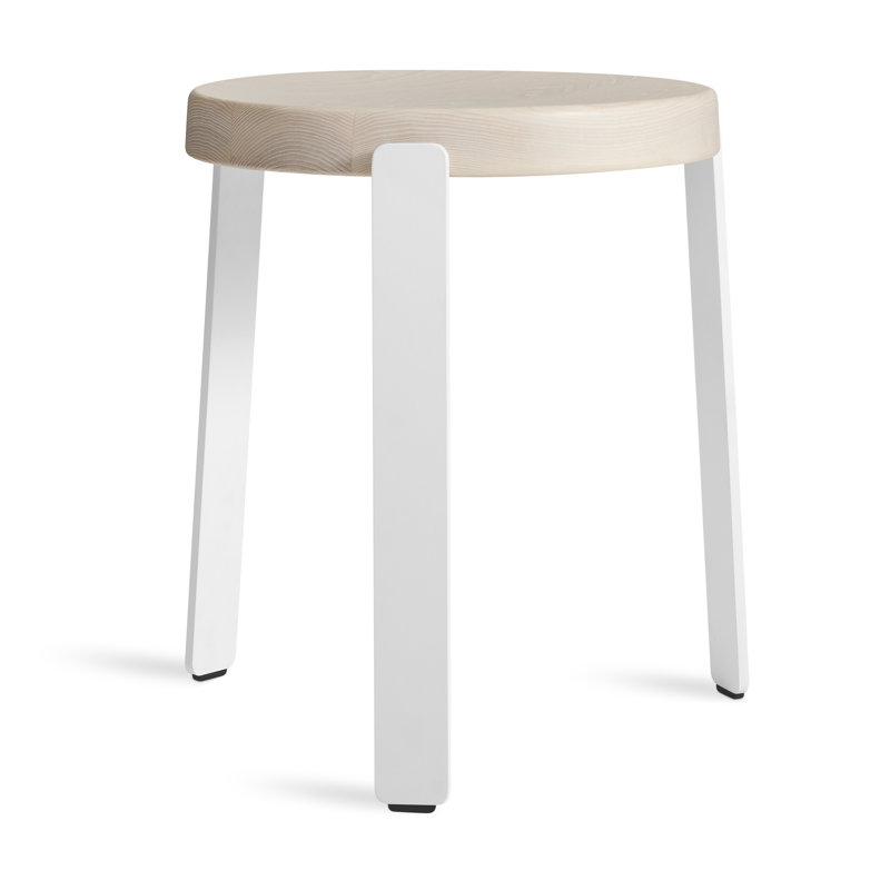 Unit Accent Stool, Whitewashed Ash/White